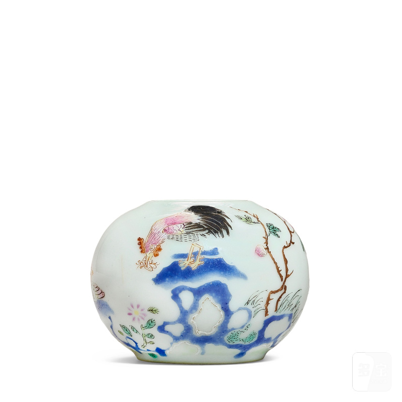 民國 粉彩公鷄紋水丞 | A FAMILLE ROSE 'COCKEREL' WATERPOT - 图3
